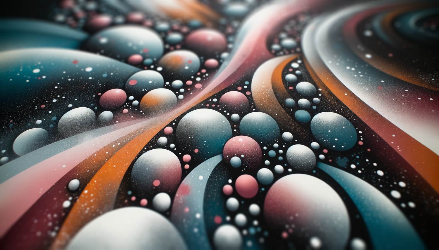 spray-painted planets illustration