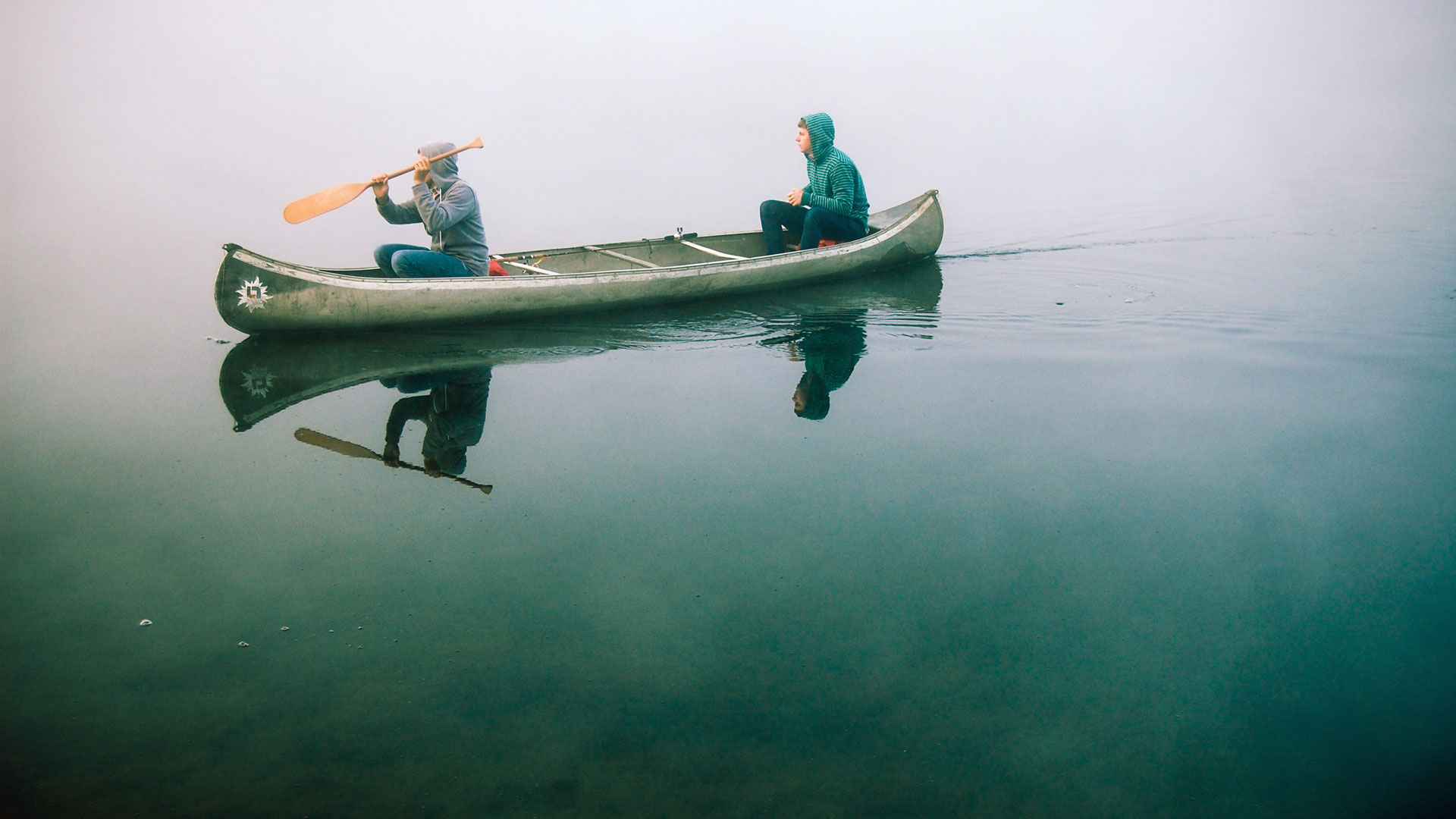 Canoeists paddling
